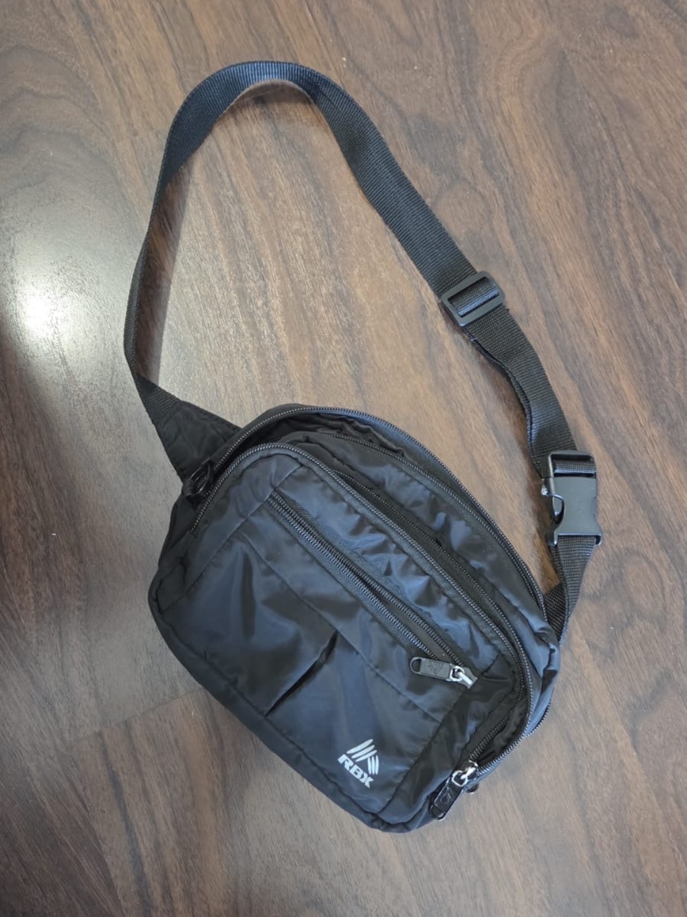 Unisex RBX Black Nylon Sling Belt Bag for Men